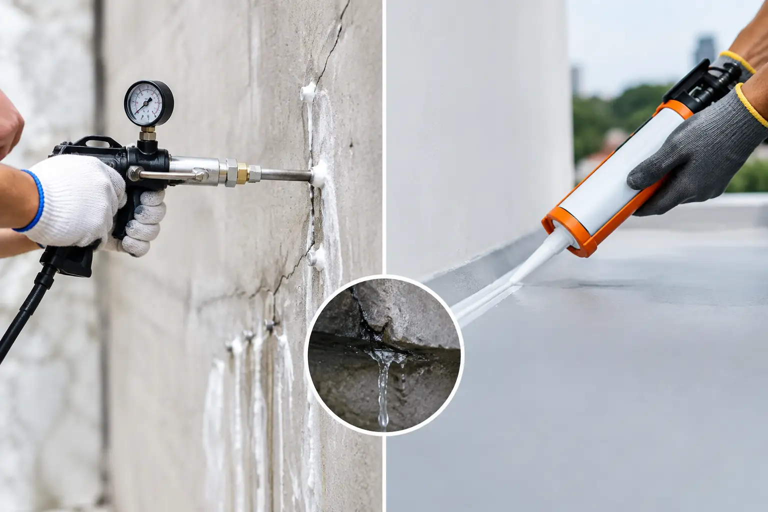 Suntikan Poliuretana vs Sealant Silikon untuk Bocor